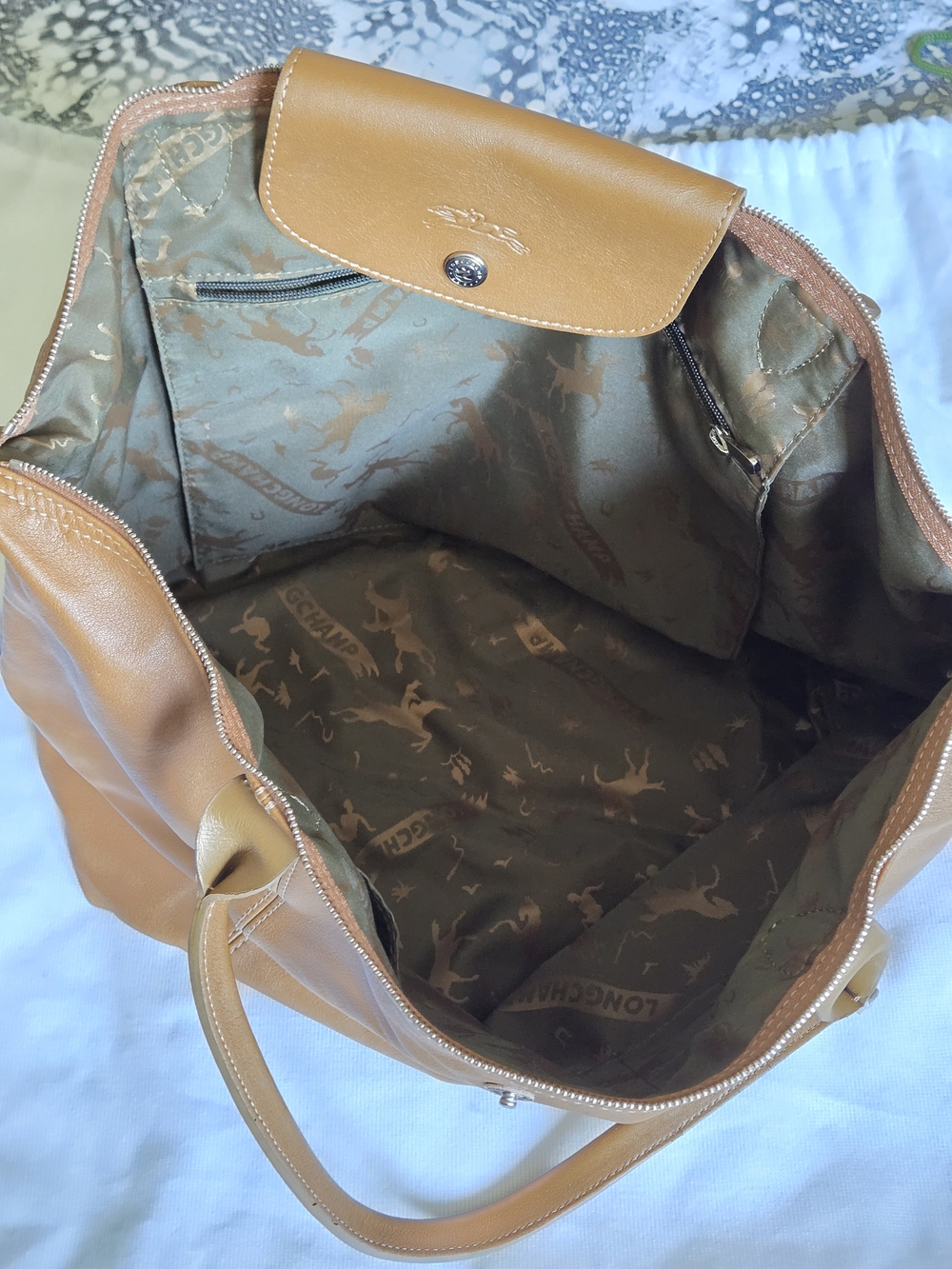 Longchamp Cognac Leather Tote - Picture 7 of 8